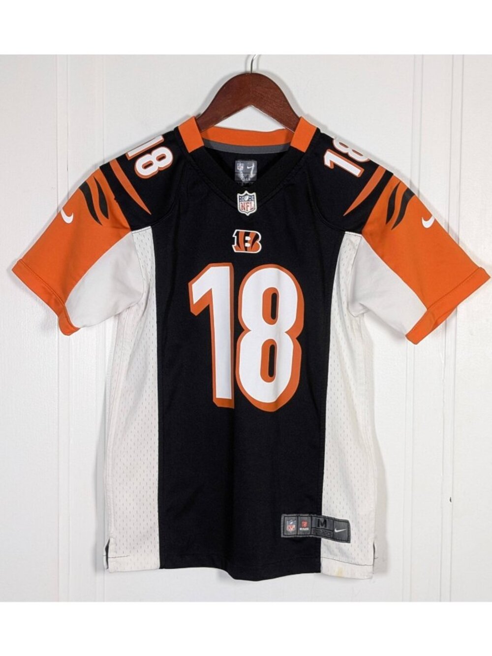 Cincinnati Bengals Nike A.J. Green #18 Youth Medium Jersey Orange Black VTG Y2K